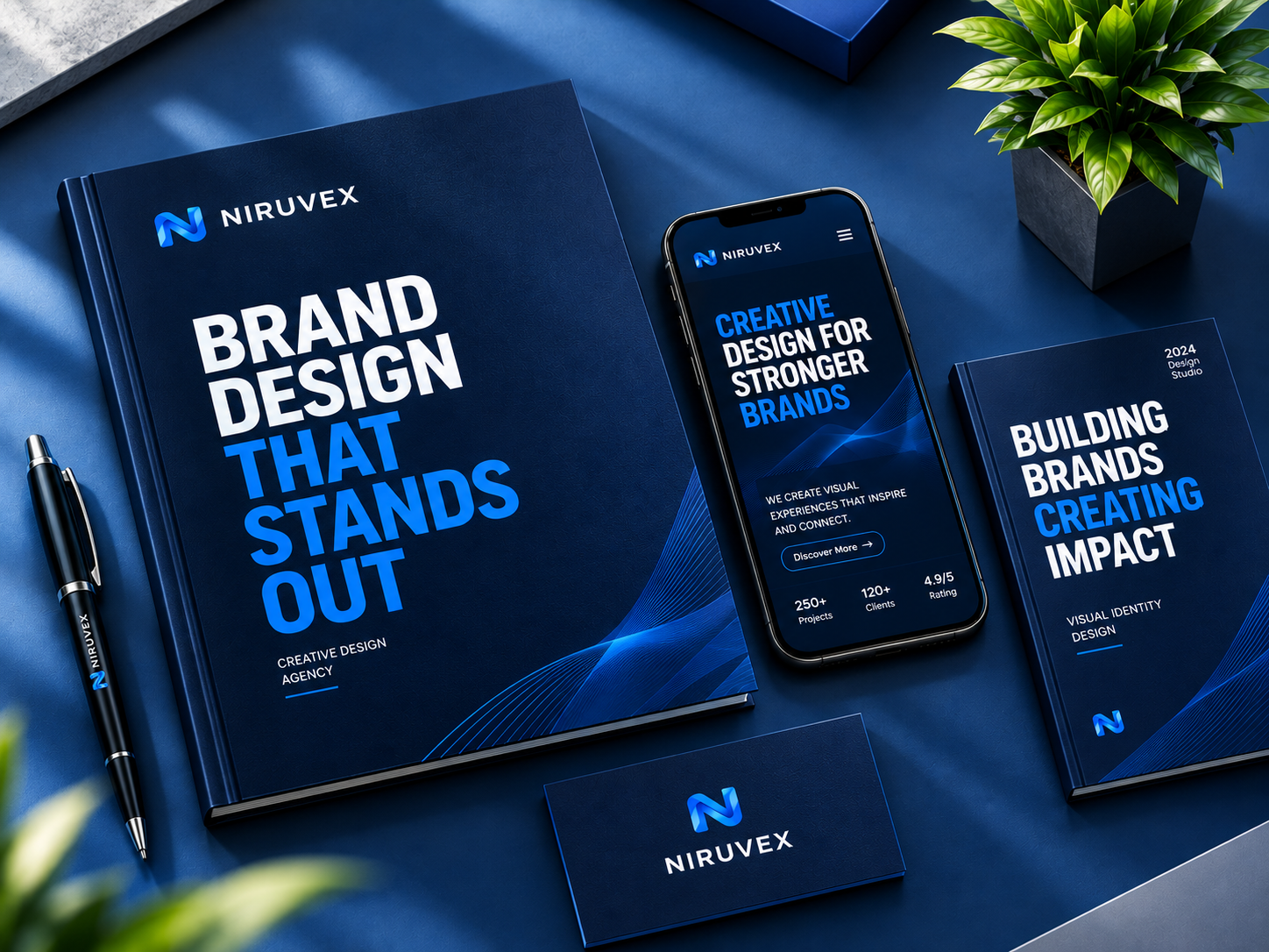 NIRUVEX brand design and creative branding mockup